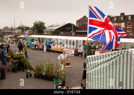 Regno Unito, Inghilterra, East Sussex, segala, Strand Quay, settimanale mercato agricolo Foto Stock