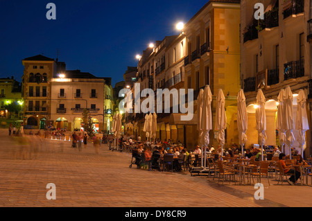 Caceres, la piazza principale, la Città Vecchia, Plaza Mayor, il sito patrimonio mondiale dell'UNESCO, Estremadura, Spagna Foto Stock