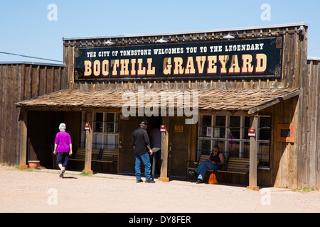 Stati Uniti d'America, Arizona, oggetto contrassegnato per la rimozione definitiva, Boothill cimitero. Foto Stock