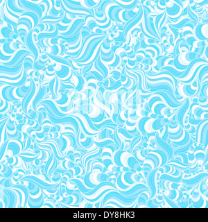 Seamless abstract disegnati a mano onde modello blu Foto Stock