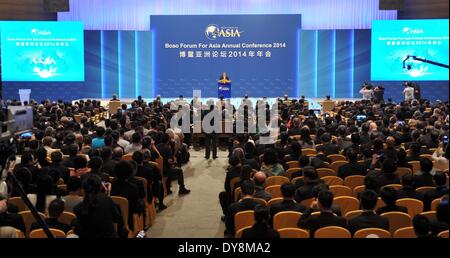 Boao, cinese della provincia di Hainan. Decimo Apr, 2014. Il Forum Boao per l'Asia (BFA) Conferenza annuale 2014 è aperto nel Boao, Cina del sud della provincia di Hainan, 10 aprile 2014. © Zhao Yingquan/Xinhua/Alamy Live News Foto Stock