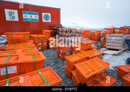 Base Orcadas è un argentino stazione scientifica in Antartide e la più antica delle stazioni in Antartide ancora in operazione Foto Stock