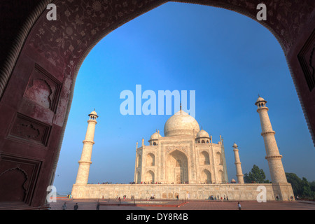 India, Uttar Pradesh, Agra il Taj Mahal (Sito UNESCO) Foto Stock