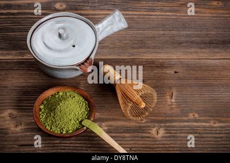 Matcha set con spazio per il testo Foto Stock