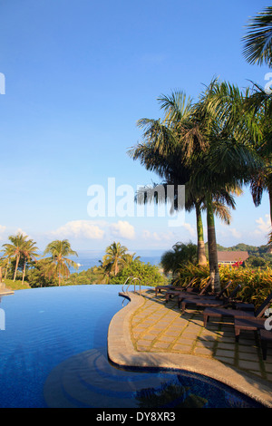 Filippine, Visayas Boracay Island Resort affacciato sulla spiaggia di sabbia bianca Foto Stock