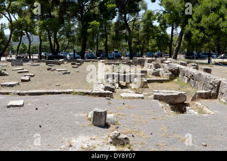 Le rovine dei Bagni greco Santuario Asklepios (Asclepio) Epidauro Peloponneso Grecia greco Bagni fu costruito all'inizio Foto Stock