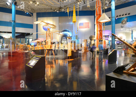 Stati Uniti d'America, Stati Uniti, America, Texas Houston, la NASA Space Center, hall, mostre, museo, razzi, lo Space Shuttle, Foto Stock
