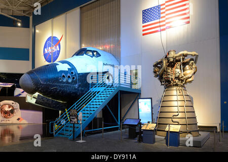 Stati Uniti d'America, Stati Uniti, America, Texas Houston, la NASA Space Center Space Shuttle, mostre, museo, razzi Foto Stock