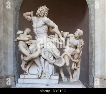 Laocoön e i suoi figli, il Museo del Vaticano, Roma, Italia Foto Stock
