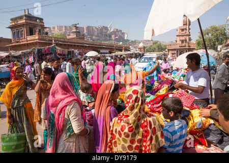 Indian, donne, acquisto, Jodhpur, Rajasthan, Asia, India, donna donne, Foto Stock