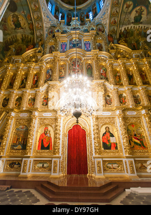 All interno della cattedrale Kiev Pechersk Lavra monastero a Kiev Ucraina Foto Stock