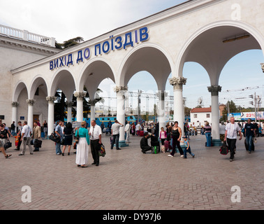 Simferopol stazione ferroviaria Crimea Ucraina Foto Stock