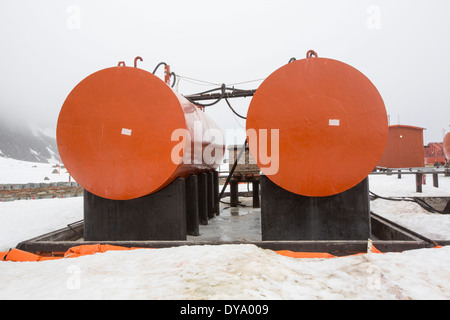 Base Orcadas è un argentino stazione scientifica in Antartide e la più antica delle stazioni in Antartide ancora in operazione. Foto Stock