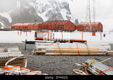 Base Orcadas è un argentino stazione scientifica in Antartide e la più antica delle stazioni in Antartide ancora in operazione. Foto Stock