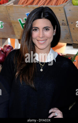 Jamie-Lynn Sigler ospita re #BeAFarmHero agricoltura urbana Pop-Up evento al Flatiron Plaza il 9 aprile 2014 nella città di New York che festeggia il lancio del gioco mobile Farm Saga degli eroi Foto Stock