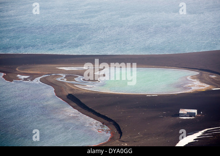 Il riparato porto nel centro di Isola Deception nel sud le isole Shetland fuori della Penisola Antartica Foto Stock