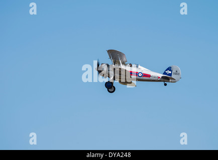 Gloster Gladiator MkII flypast al Flying Legends, Airshow Imperial War Museum Duxford Foto Stock