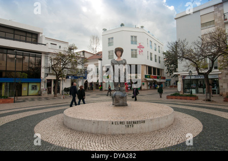 Statua di Dom Sebastiao nella città di Lagos Algarve Portogallo Foto Stock