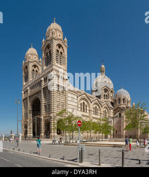 Cathedrale de la Grande, la chiesa, il monastero, estate, persone, Marsiglia, Bouches du Rhone, Francia, Europa Foto Stock