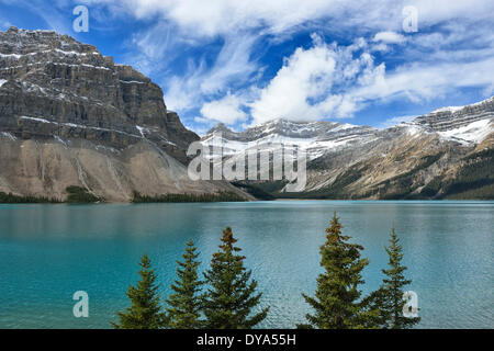 Nord America Canada Alberta Banff National Park paesaggio autunno autunno natura al Lago Bow Lake Icefield Parkway Rockies Rocky Mo Foto Stock