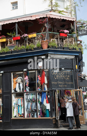 Portobello Rd mercato negozio Vintage - London W11 - REGNO UNITO Foto Stock