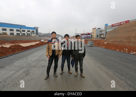 Strada cinese sito in costruzione nello Hunan. Foto Stock