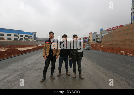 Strada cinese sito in costruzione nello Hunan. Foto Stock