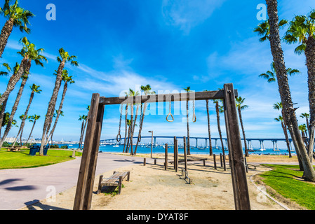 Coronado Tidelands Park. Postazione ginnica presso il parco. Coronado, California, Stati Uniti. Foto Stock