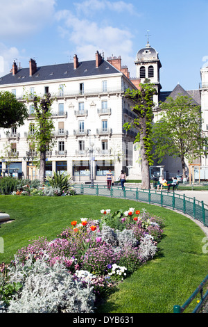 Fiori in piazza Victor Hugo Grenoble Francia Foto Stock