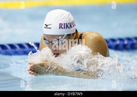 Tatsumi International Piscina, Tokyo, Giappone. Xi Apr, 2014. Sugisaki Kana, Aprile 11, 2014 - Nuoto : Giappone nuotare 2014 Donna 50m a rana a Tatsumi International Piscina, Tokyo, Giappone. Credito: AFLO SPORT/Alamy Live News Foto Stock