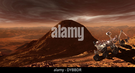 NASA Curiosità rover la scalata verso la cima del monte Sharp. Foto Stock