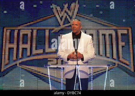 New Orleans, Louisiana, Stati Uniti d'America. 5 apr, 2014. Scott Hall aka rasoio Ramon a WWE Hall of Fame cerimonia di induzione al Smoothie King Center. © Matt Roberts/ZUMA filo/ZUMAPRESS.com/Alamy Live News Foto Stock