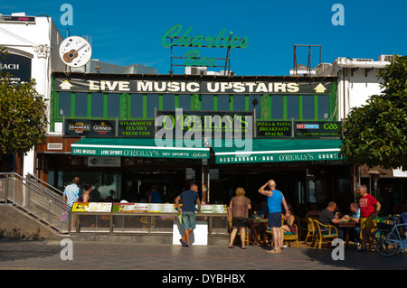 O'Reilly's Irish pub, Avenida de las playas main street, Puerto del Carmen, Lanzarote, Isole Canarie, Spagna, Europa Foto Stock