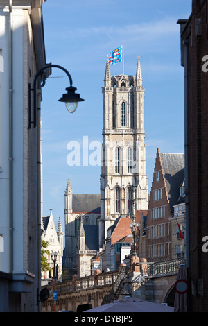 Torre di San Bavo a Gand, Belgio. Foto Stock