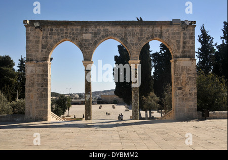 Portale a Cupola della Roccia moschea, il Monte del Tempio, la città vecchia di Gerusalemme, Israele Foto Stock