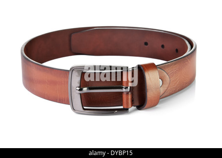 Cintura in pelle parrone isolati su sfondo bianco Foto Stock