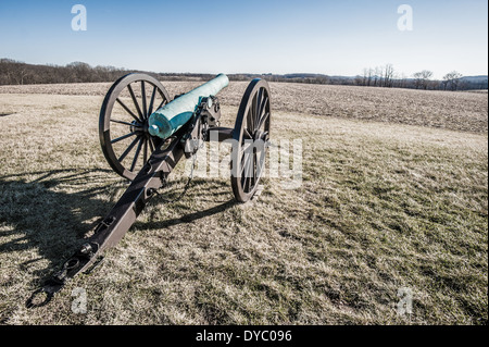 Canon sul campo di battaglia di Monocacy in Maryland Foto Stock