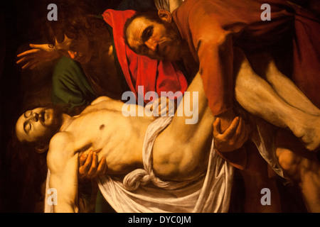 Caravaggio - Deposizione dalla Croce, il Museo del Vaticano, Italia Foto Stock