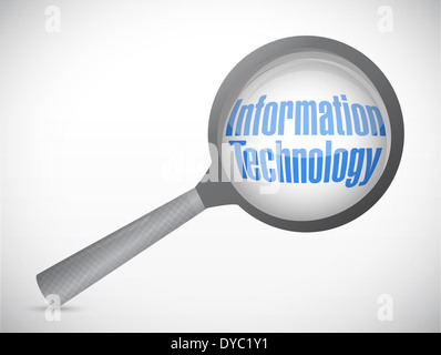 La tecnologia di informazione sotto la ricerca illustration design su uno sfondo bianco Foto Stock