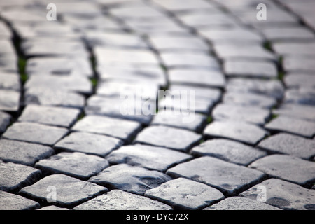 Piazza Sant'Eustachio, pietre ciottoli, Roma, Italia Foto Stock