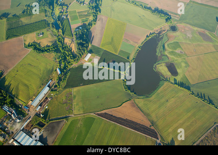 Un uccelli-eye della Willamette Valley in primavera. Oregon. Stati Uniti d'America Foto Stock