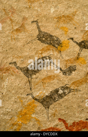 Cueva de las Manos del Rio Pinturas, Grotta delle Mani, Patagonia, Provincia di Santa Cruz, Argentina Foto Stock