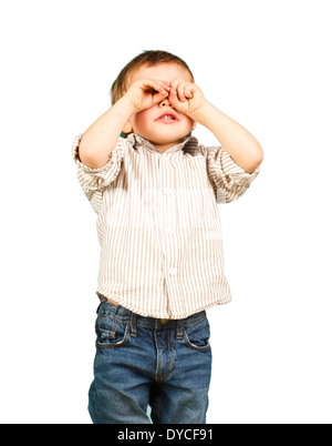 Funny little boy Foto Stock