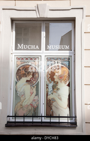 Mucha Museum, Praga, Repubblica Ceca Foto Stock