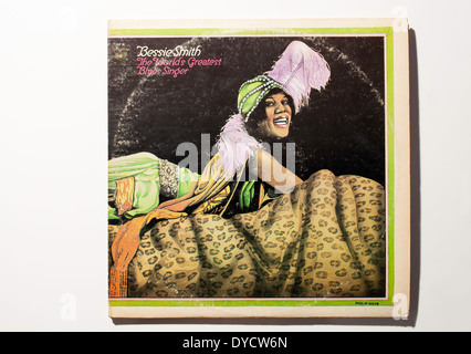 Annata record copertina album del cantante cantante di musica di Bessie Smith,il mondo migliore cantante blues, sul Columbia Records, 1970. Foto Stock