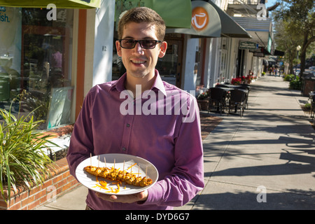 Winter Park Florida,South Park Avenue,cucina turca Bosforo,ristorante ristoranti ristorazione caffè bistrot,adulti uomini uomini Foto Stock