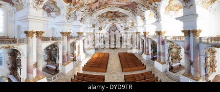 Foto panoramica della chiesa abbaziale di Zwiefalten, Baden-Württemberg, Germania Foto Stock