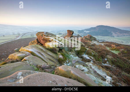 Ramshaw roccia situata tra Buxton e il porro in Peak District. Foto Stock