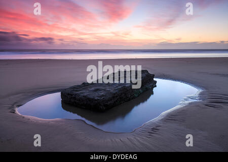 Tramonto a Southerndown Beach. Foto Stock