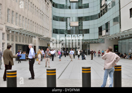 Al di fuori del personale BBC Broadcasting House estensione. Foto Stock